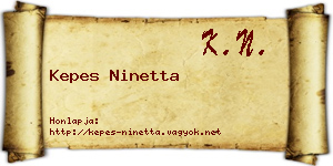 Kepes Ninetta névjegykártya